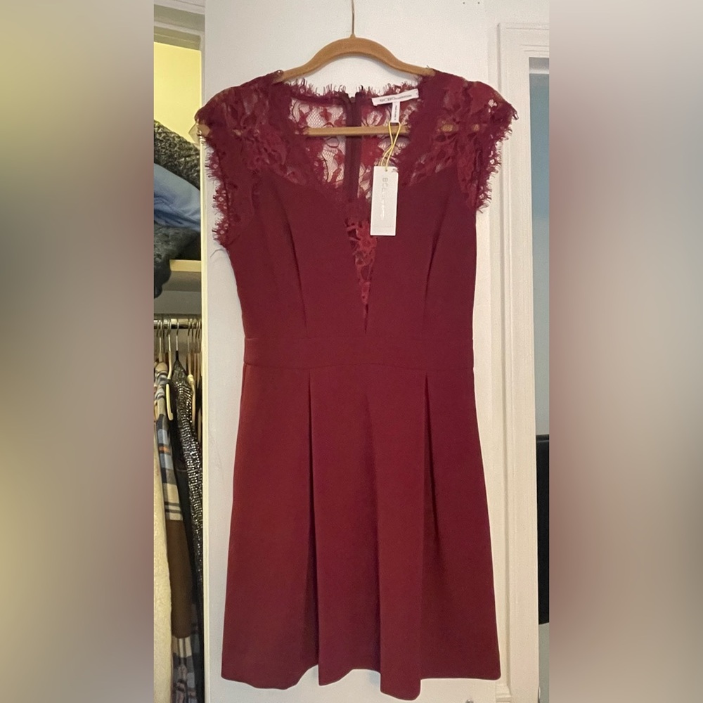 Lace top cocktail dress bcbg